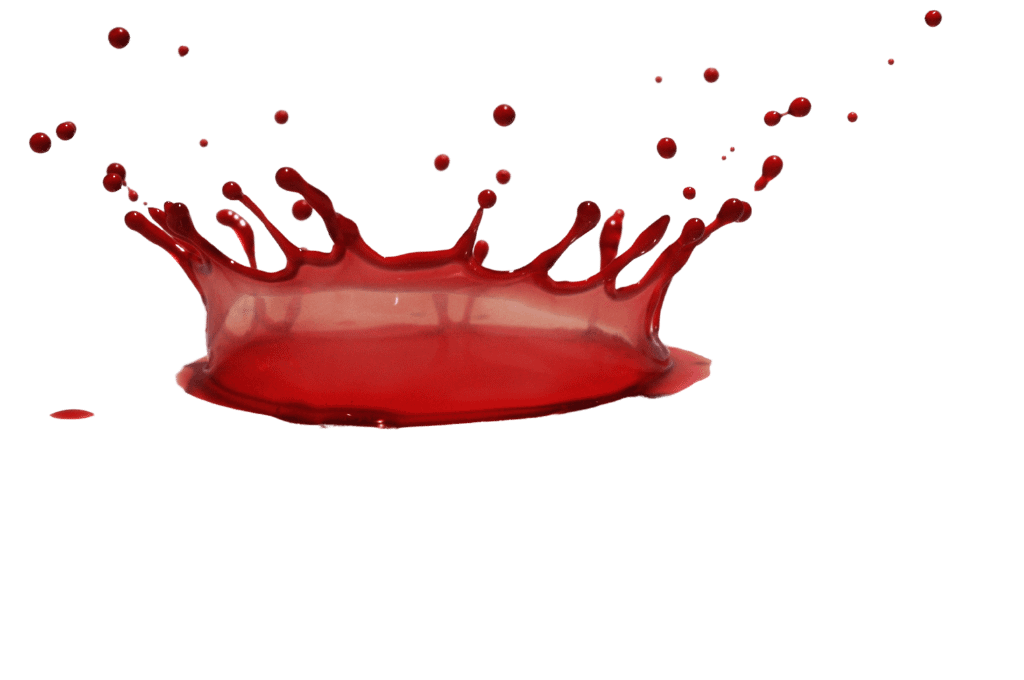 Blood into blood on a horizontal surface