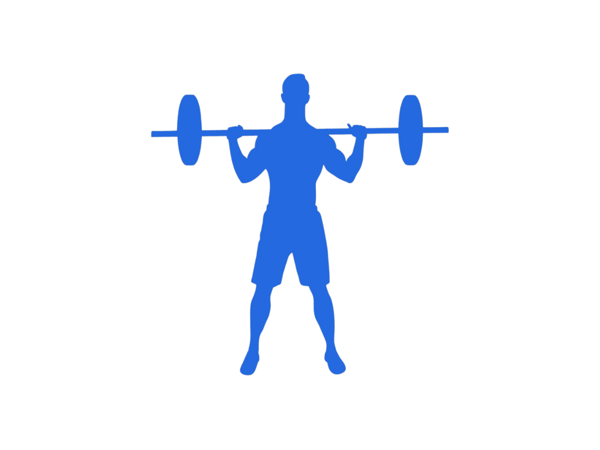 A male with a barbell of weights resting on shoulders - skills and abilities of a weighlifter