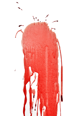 Splash bloodstain pattern on a vertical surface - Bloodstain Pattern Analysis Training