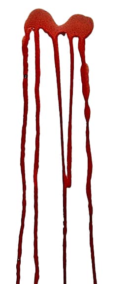 Flow bloodstain pattern on a vertical surface