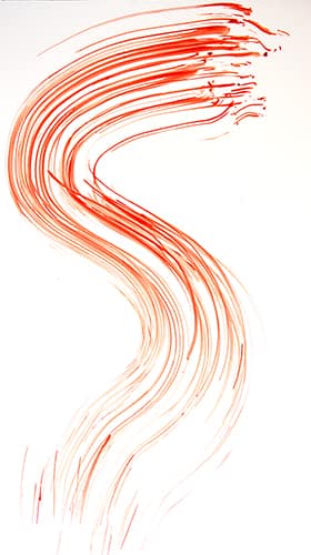 Hair swipe bloodstain on a horizontal surface