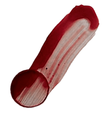 Altered bloodstain created by a finger wiping through a wet bloodstain